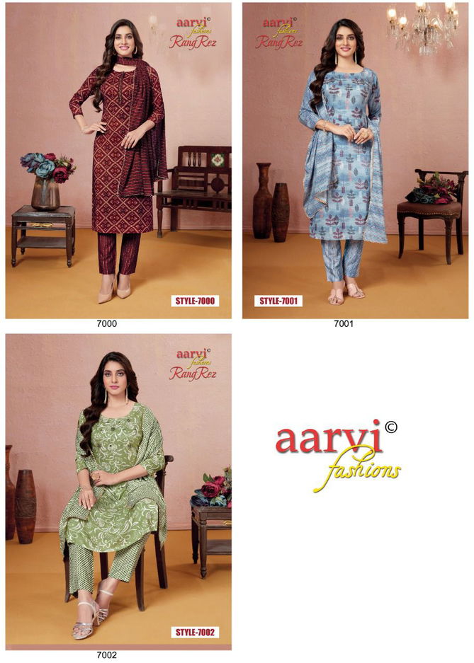 Aarvi Rangrez 1 Wholesale Kurti With Bottom Dupatta Collection